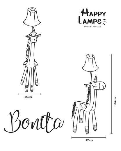 Bonita – De schattige eenhoorn vloerlamp met LED – Happy Lamps