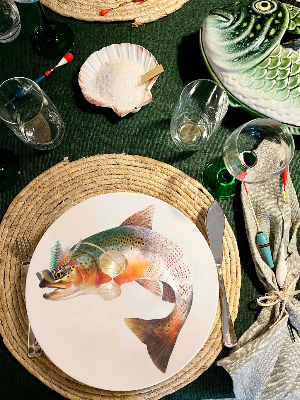 The Culinary Catch no.2 The Sunset Catch – set of 4 dinner plates