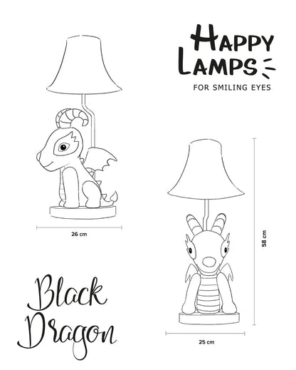 Black Dragon – De stoere draak tafellamp met LED – Happy Lamps