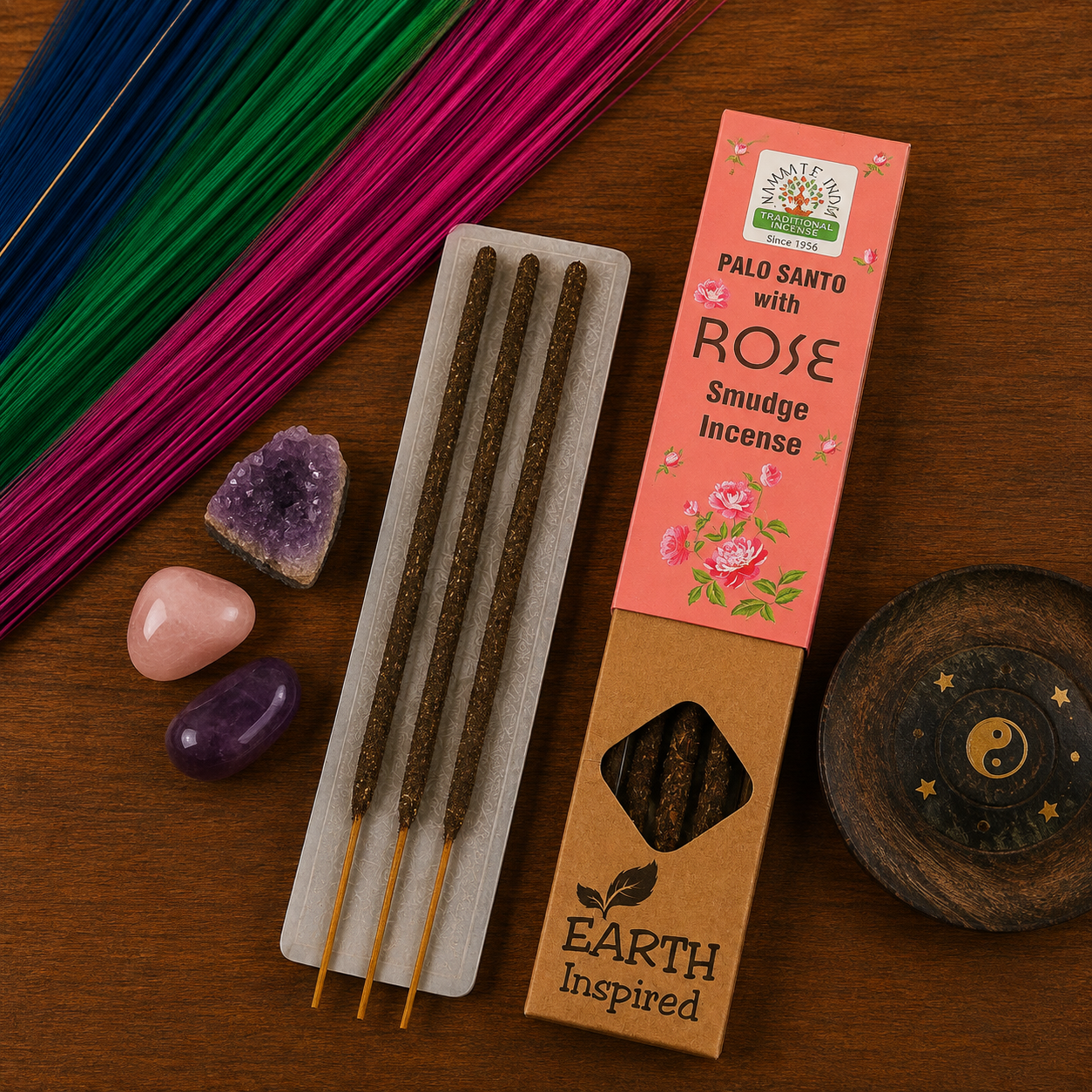 Palo Santo & Roos Smudge Wierook – Namaste India