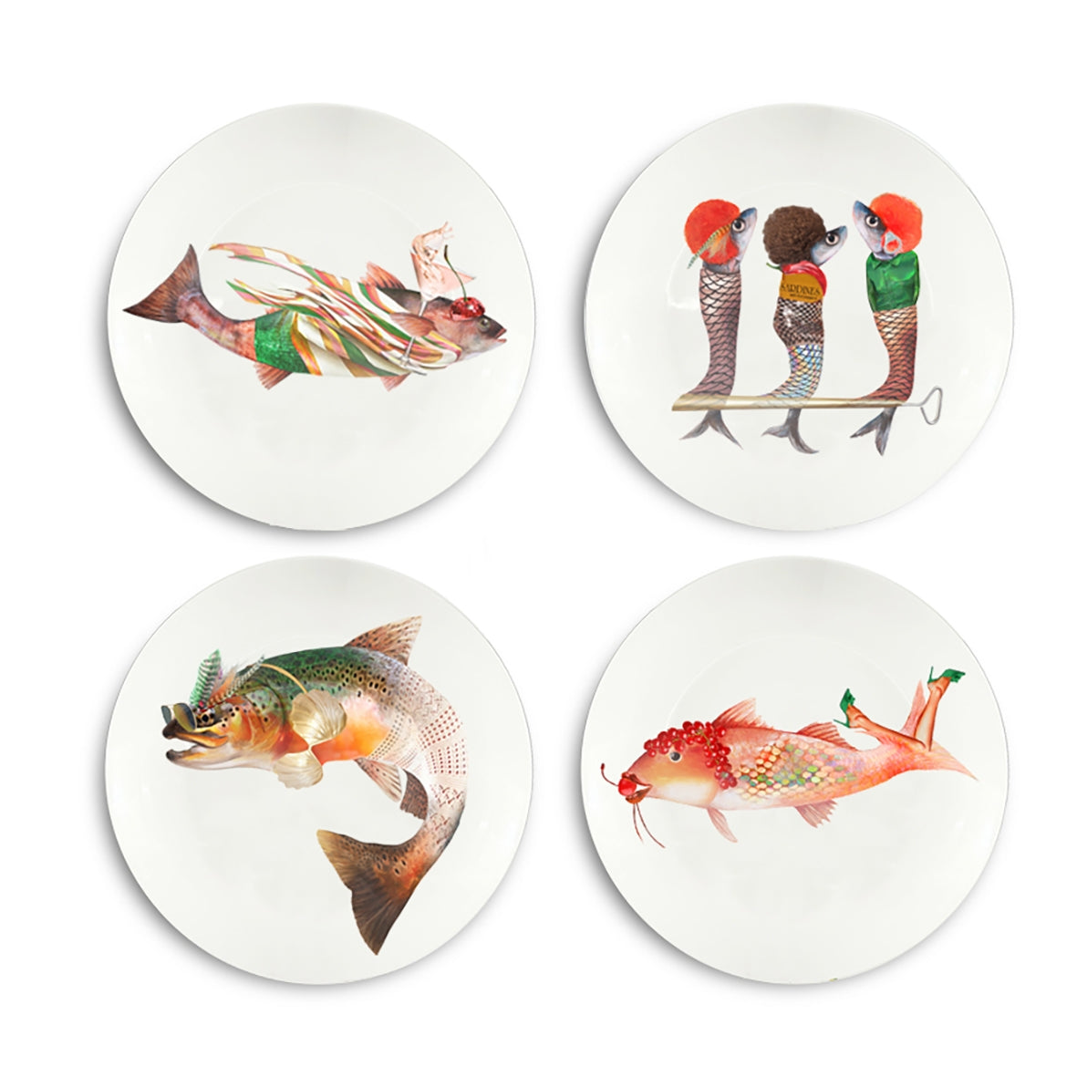 The Culinary Catch no.2 The Sunset Catch – set of 4 dinner plates