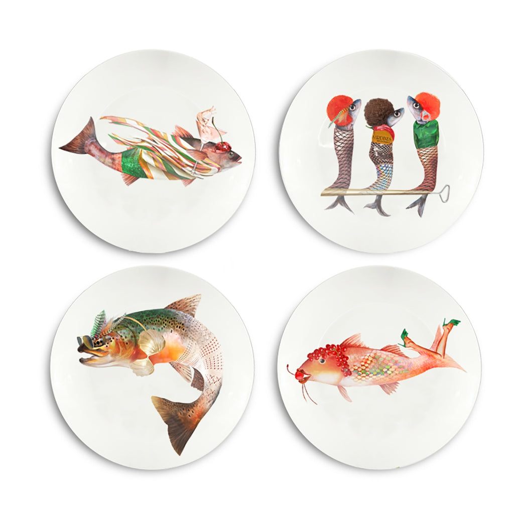 The Culinary Catch no.2 The Sunset Catch – set of 4 dinner plates
