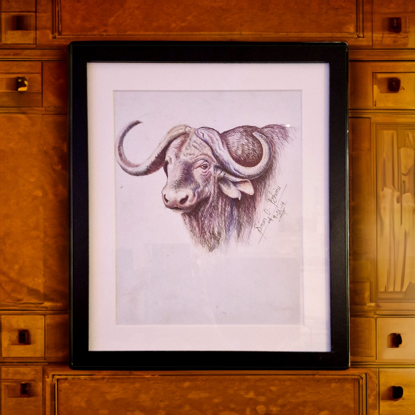 Pentekening Kaffer Buffel