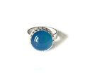 Zilveren ring met blauwe agaat, maat 18